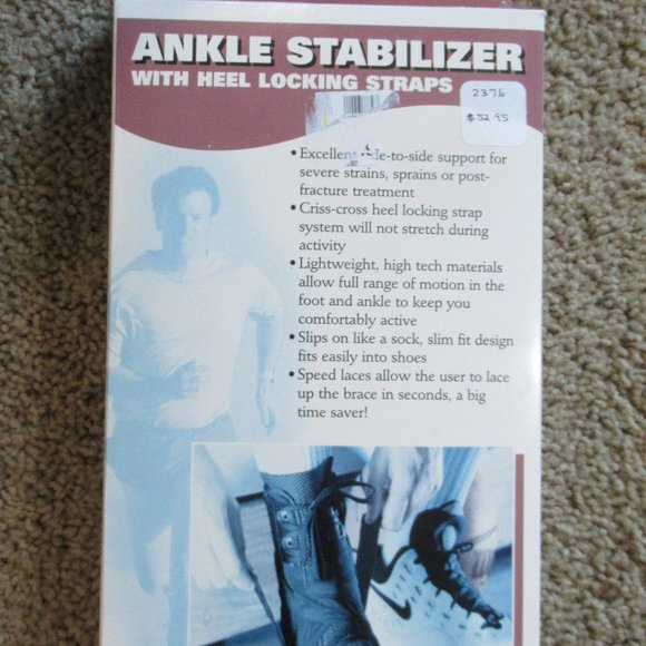 $7SALE Ankle Brace Form Fit XL Stabilizer New in Box Lightweight locking straps - Picture 2 of 14